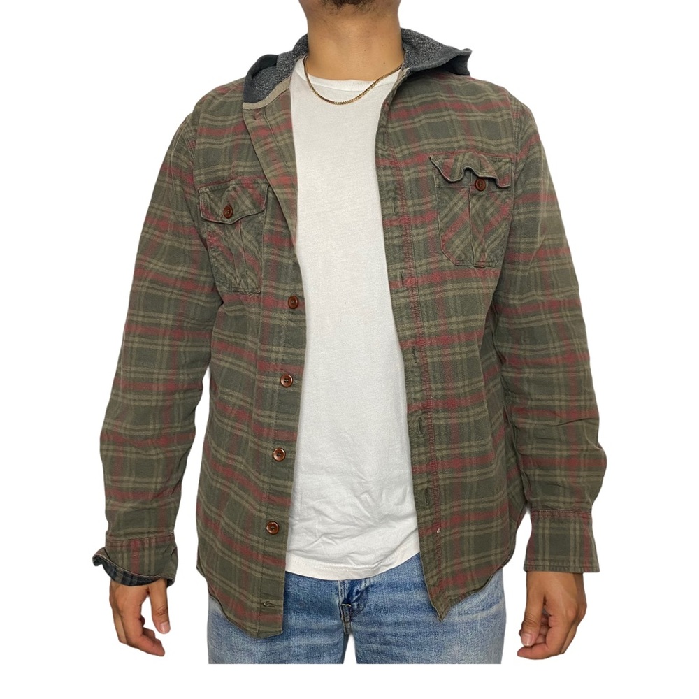 Quicksilver flannel with hoodie